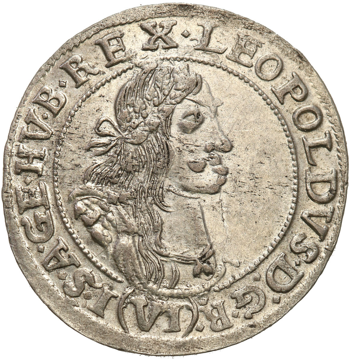 Węgry, Leopold I (1658-1705). 6 krajcarów 1667 KB, Kremnica